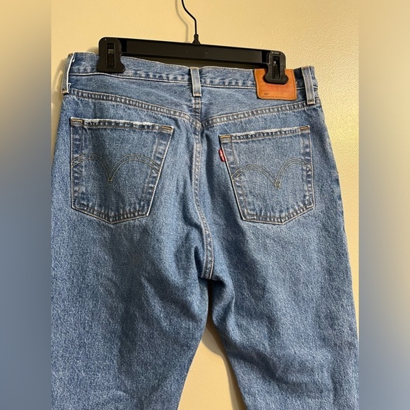 Levi’s 501 Premium Womens Distressed Button Fly High Rise Blue Jeans Sz 29/30 - Picture 7 of 15